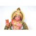 Hindu God Krishna Idol Figure Statue Pink Rose Quartz Stone Hand Painted D771